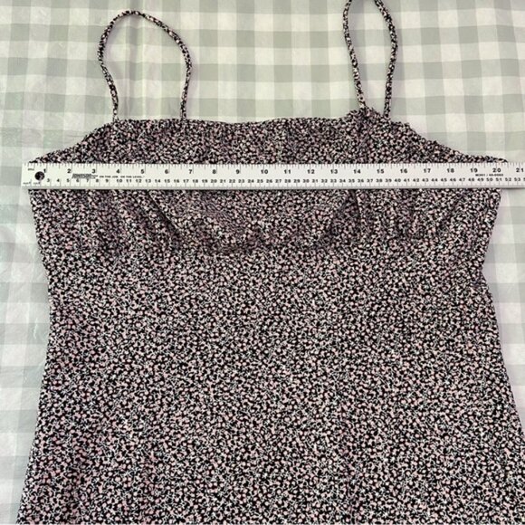 H&m dress liberty floral pink white black lightweight open to the leg summer XL - Picture 12 of 14